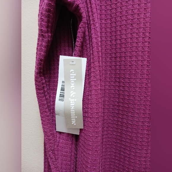 Chloe & Jasmine NWT studded mauve waffle knit shirt size 2X - Picture 5 of 5